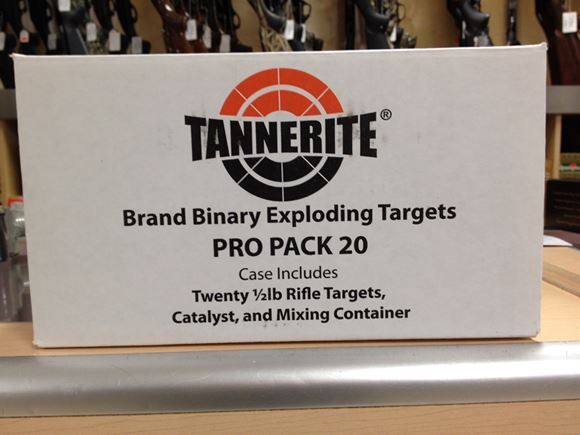 Picture of Tannerite Exploding Rifle Target - Case of 20x 1/2 lb Targets, Catalyst, Mixing Container
