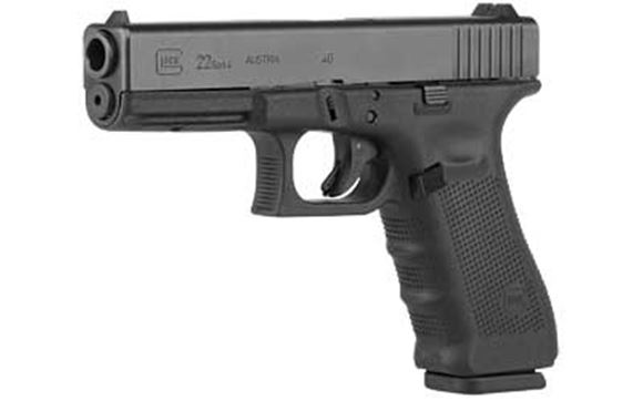 Picture of Glock 22 Gen4 Standard Safe Action Semi-Auto Pistol - 40 S&W, 4.48", Black, 3x10rds, Fixed Sight, 5.5lb, Made in USA