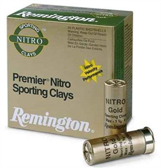Picture of Remington Target Loads, Premier Nitro Gold Sporting Clays Target Loads Shotgun Ammo - 410, 2-1/2", MAX DE, 1/2oz, #8, Extra Hard STS Target Shot, 250rds Case, 1300fps