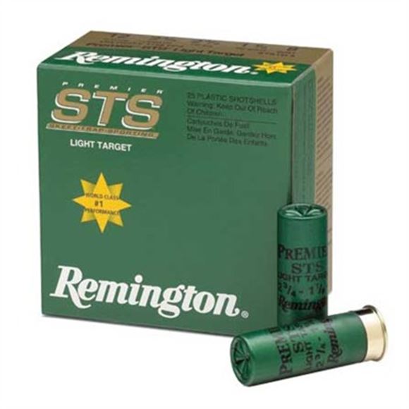 Picture of Remington Target Loads, Premier STS Target Loads Shotgun Ammo - 28Ga, 2-3/4", 2 DE, 3/4oz, #8, Extra Hard STS Target Shot, 25rds Box, 1200fps
