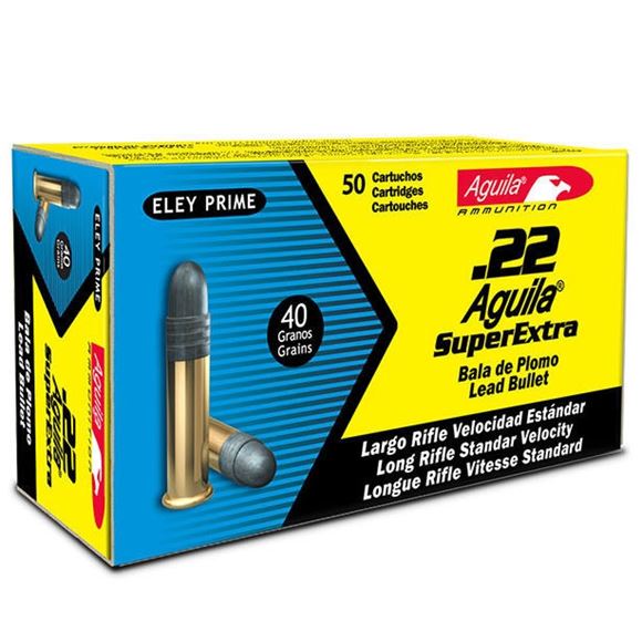Picture of Aguila Rimfire Ammo - 22 LR, 40Gr, Lead, 50rds Box, Standard Velocity, 1130fps