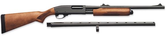 Picture of Remington Model 870 Express Super Magnum Pump Action Shotgun Combo - 12Ga, 3-1/2", 26", Vented Rib, Matte Black, Satin Laminate Stock, 3rds, Rem Choke (Modified), w/12Ga, 3", 20", Rifled Barrel