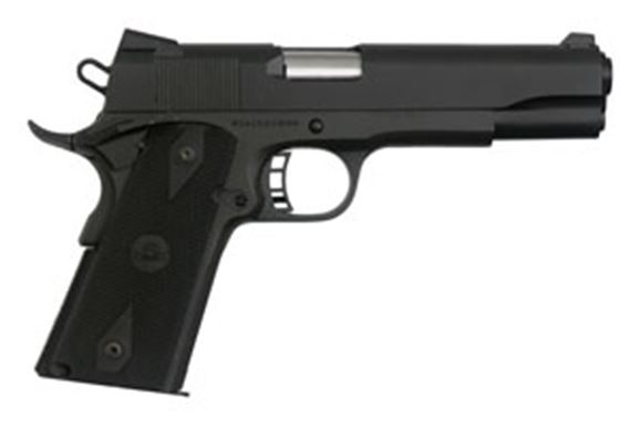 Picture of Armscor Rock Island Armory Rock Series Pistols, Rock Standard FS 1911 Single Action Semi-Auto Pistol - 9mm, 5", Parkerized, Black Plastic Grips, 9rds, Fixed Low Profile Dovetailed Sights, Extended Beavertail, Full Length Guide Rod