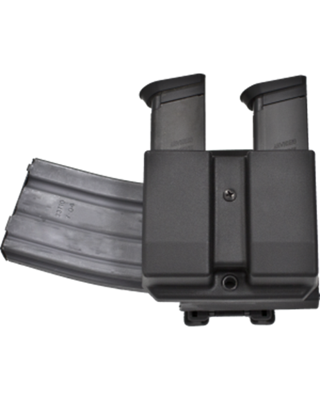 Picture of Blade-Tech Revolution Combo Rifle-Pistol Mag Pouches - Revolution Combo AR Mag + Double Pistol Mag, TEK-LOK, DMP Generic 9/40, AR Mag Vertical Cant, Black, Left Hand