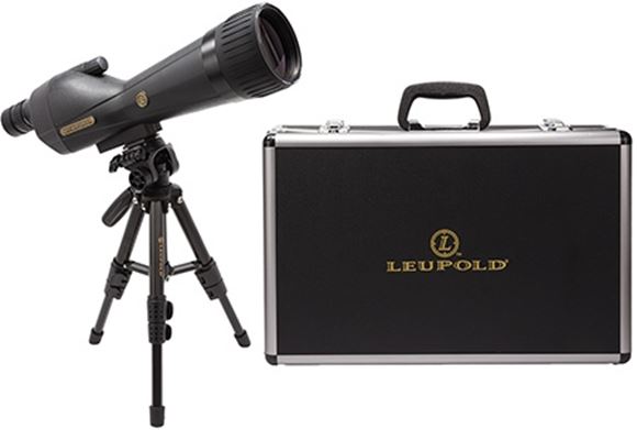 Picture of Leupold Optics, SX-1 Ventana 2 Spotting Scopes - 15-45x60mm, Kit, Straight, Black, w/Compact Adjustable Tripod (with Multi-Directional Tilting Head & Non-Slip Feet), Hardside Carrying Case, Soft case, Neoprene Strap & Lens Covers