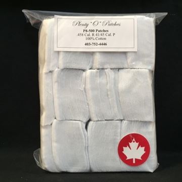 Picture of Plenty "O" Patches Cotton Patches - .45 Caliber R, .41/.45 Caliber BP, Square 2-1/4", 500pcs