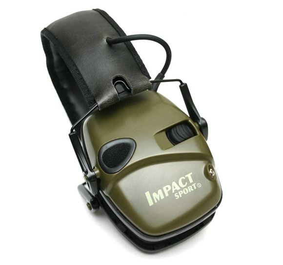 Picture of Howard Leight By Honeywell, Hearing Protection - Impact Sport, Electronic Shooting Sports Folding Earmuff, 22 dB, 2 AA batteries