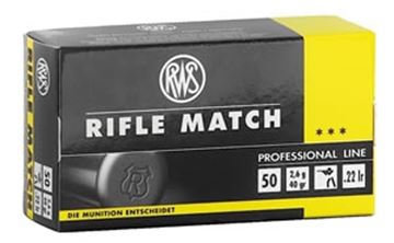 Picture of RWS Rottweil Professional Line Sports Rimfire Ammo - Rifle Match, 22 LR, 40Gr, Solid, 500rds Brick