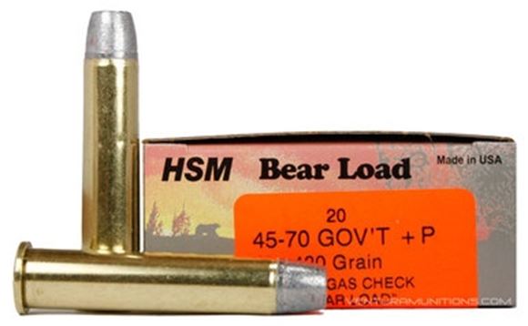 Picture of HSM Bear Load Rifle Ammo - 45-70 Govt +P, 430Gr, RNFP Gas Check "Bear Load", 20rds Box