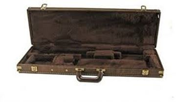 Picture of Browning Gun Cases, Fitted Gun Cases - Traditional Over/Under 30 Shotgun Takedown Case, 31" x 10.125" x 3.75", Holds 1xStock+Receiver+Barrel, Classic Brown, Wood Frame, Vinyl Shell, Antique Brass Trim