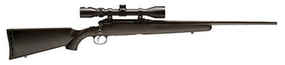 Picture of Savage Arms Axis Series, Axis XP Bolt Action Rifle Combo - 30-06 Sprg, 22", Matte Black, Carbon Steel, Matte Black Synthetic Stock, 4rds, w/Matte Blued 3-9x40mm Scope