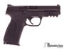 Picture of Pre Owned Smith & Wesson (S&W) M&P9 M2.0 Striker Fire Action Semi-Auto Pistol - 9mm, 4-1/4", Black Armornite Finish, White Dot Dovetail Sights, With 3 Magazines and Safariland Black Line Right Basket Weave Holster New Condition