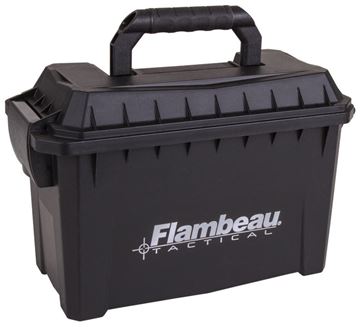 Picture of Flambeau Compact Ammo Can - 9.75"x4.75"x6", Black, Weatherproof Gasket