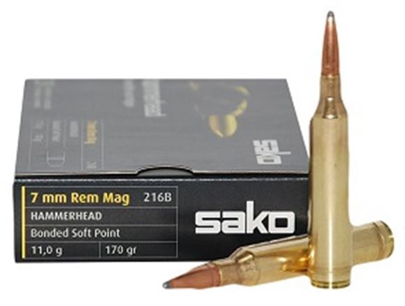 Picture of Sako Rifle Ammo - 7mm Rem Mag, 170Gr, Hammerhead Bonded Soft Point (216B), 10rds Box