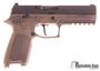 Picture of Used Sig Sauer P320 9mm Pistol - w/ 3 Full Size Frame (Bronze, Black, Camo), Apex Flat Trigger Kit, 6 Magazines. Excellent Condition