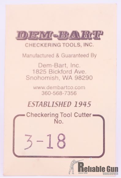 Picture of Dem Bart 3-18LPI Checkering Cutter (R.H.guide L.H.Cutter)