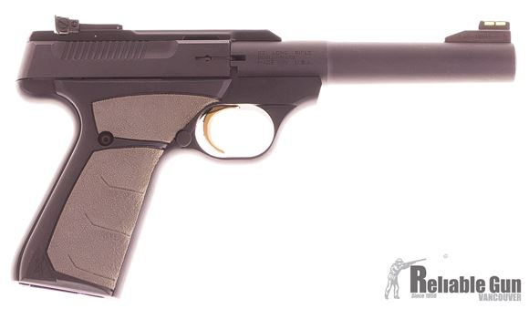 Picture of Used Browning Buck Mark Camper UFX Rimfire Single Action Semi-Auto Pistol - 22 LR, 5-1/2", Tapered Bull, Matte Blued, Adjustable Sights, 2 magazines, Very Good Condition