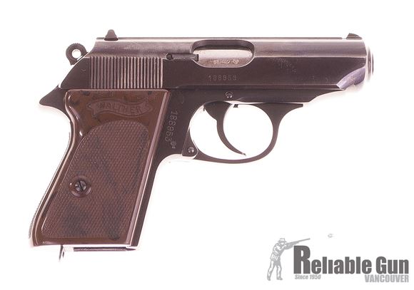 Picture of Used Walther PPK Semi Auto 32 ACP Pistol, 3.25'' Barrel (12.6 Prohib) With 2 Mags, Very Good Condition