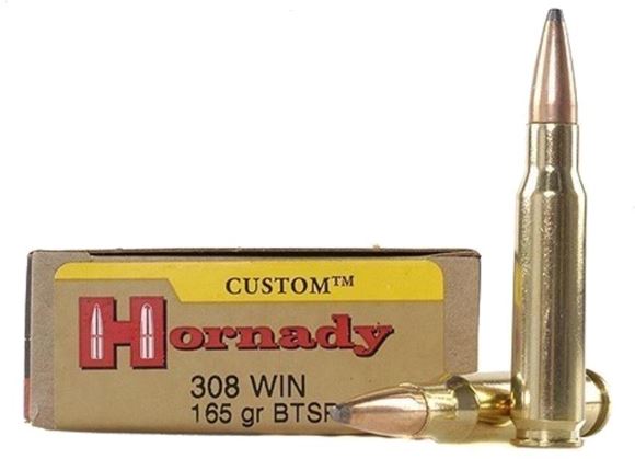Picture of Hornady Custom Rifle Ammo - 308 Win, 165Gr, InterLock BTSP, 20rds Box