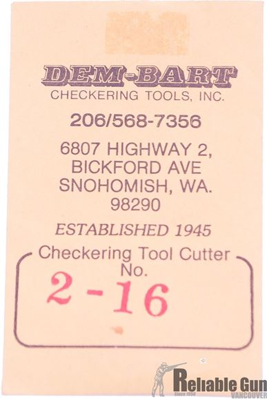 Picture of Dem Bart 2-16 Checkering Cutter (2 Line)