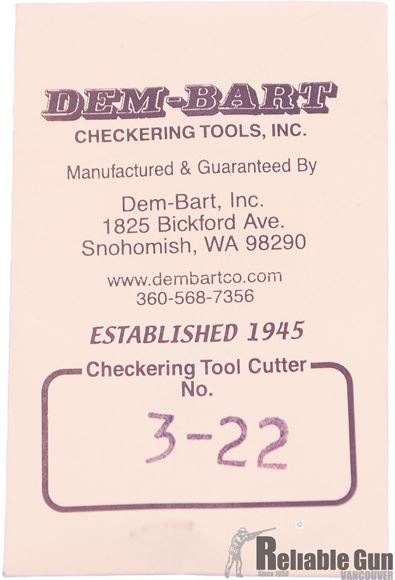 Picture of Dem Bart 3-22LPI Checkering Cutter (R.H.guide L.H.Cutter)