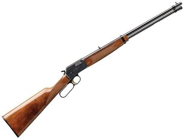 Picture of Browning BL-22 Grade II Rimfire Lever Action Rifle - 22S/L/LR, 20", Light Sporter Contour, Polished Blued, Polished Blued Steel Receiver w/Scroll Engraving, Gloss Grade I American Black Walnut Stock w/Straight Grip, 15rds, Steel Blade Front & Folding Rea