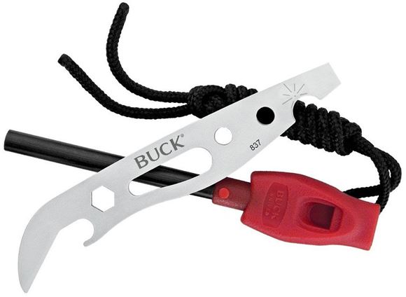 Picture of Buck Survival Knives - 837 Selkirk FireStarter, w/Striker Notch & Bottle Opener & Straight-Bit Screwdriver & 1/4" Fex For Driver Bits & Line Tensioner & 2-1/4" Ferrocerium Striker