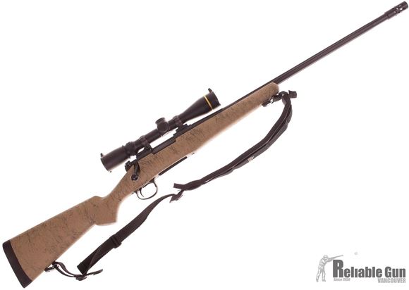Picture of Used HS Precision Pro 2000 Bolt Action Rifle, 325 WSM, 22'' Fluted Barrel w/Muzzle Brake, Desert Tan Synthetic Pillar Bedded Stock, 1 Magazine, Leupold VX-3 2.5-8x36 Scope, Alumina Scope Caps, Sling, Excellent Condition