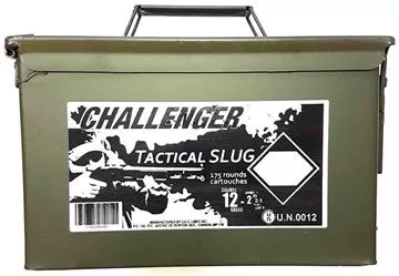 Picture of Challenger Tactical Target Slug Shotgun Ammo - 12ga, 2-3/4", Slug, 1oz, Low Recoil, 175rds Ammo Can