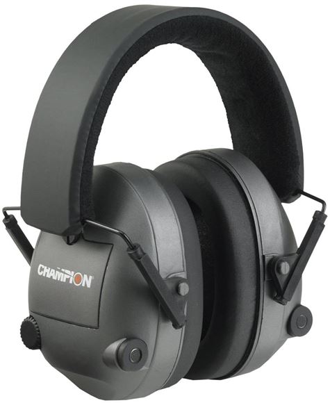 Picture of Champion Ears, Muffs - Electronic Earmuffs, 27db NRR, Adjustable, Black