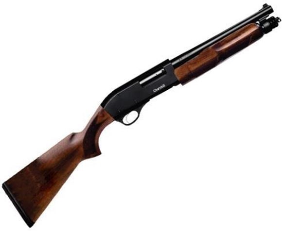 Picture of Akkar Churchill 612 Pump Action Shotgun - 12Ga, 3", 12", Matte Black, Walnut Stock, 4rds, Rifle Front Sight, Fixed Cylinder