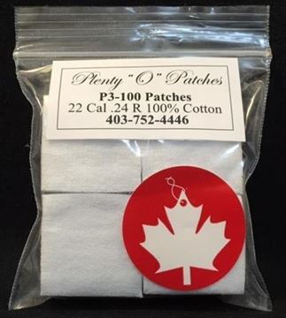 Picture of Plenty "O" Patches Cotton Patches - .243 Caliber / 6mm, Square 1-1/8", 100pcs