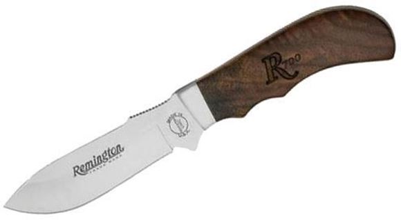 Picture of Remington Heritage Model 700 Series Big-Game Drop Point Knife (RH-21) - 3-5/8", Fixed Drop Point, 440A Modified Stainless Steel, American Walnut Handle w/Laser-etched Remington Signature "R", Leather Sheath
