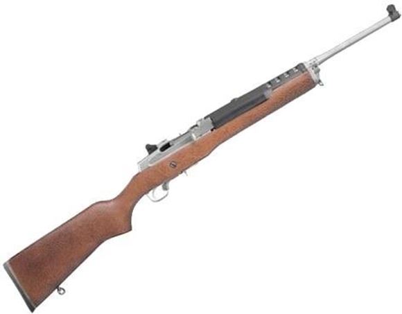 Picture of Ruger Mini-Thirty Semi-Auto Rifle - 7.62x39mm, 18.50", Matte, Stainless Steel, Hardwood Stock, 5rds, Blade Front & Adjustable Rear Sights