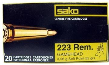 Picture of Sako Rifle Ammo - 223 Rem, 55Gr, Gamehead Soft Point (110G), 20rds Box