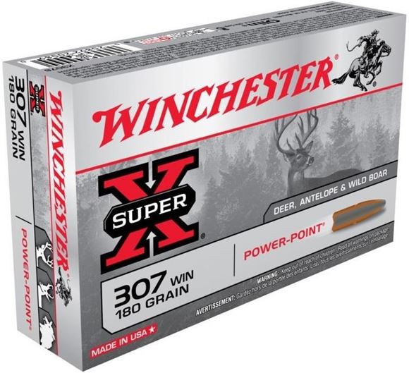 Winchester Super-X Power-Point Rifle Ammo - 307 Win, 180Gr, Power-Point, 20rds Box