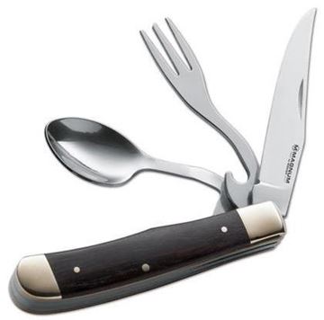 Picture of Boker Magnum Folding Blade Knives - Bon Appetite Folding Blade Knife, 440A Stainless Steel, 3.3", Detatchable Fork & Spoon