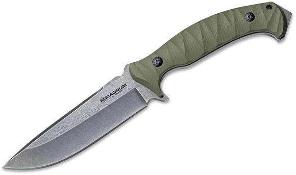 Picture of Boker Magnum Fixed Blade Knives - Magnum Persian Fixed Blade Knife, 440A Stainless Steel, 4.7", Green G10 Handle, Kydex Sheath