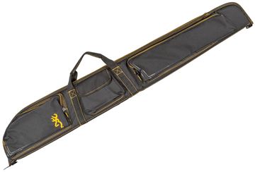 Picture of Browning Gun Cases, Flexible Gun Cases - Black and Gold Shotgun Case, Water Resistant Ripstop Fabric, Double Main Zipper, Foam Padding, Zippered Front Pockets, Padded Shoulder Strap, 52" x 2" x 8"