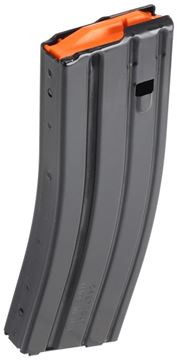 Picture of C-Products DURA MAG AR Magazines - STANAG Pattern 223/5.56, 5/30rds, Matte Black, 400 Series Stainless Steel, Orange Plastic Anti-Tilt Follower, 17-7 Stainless Steel Wire Spring