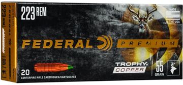 Picture of Federal Premium Trophy Copper Rifle Ammo - 223 Rem, 55gr, Lead-Free, 20rds Box
