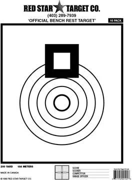 Picture of Red Star Targets - Bench Rest 200 Yards, 8.5" x 11", Extra Thick Shooting Paper