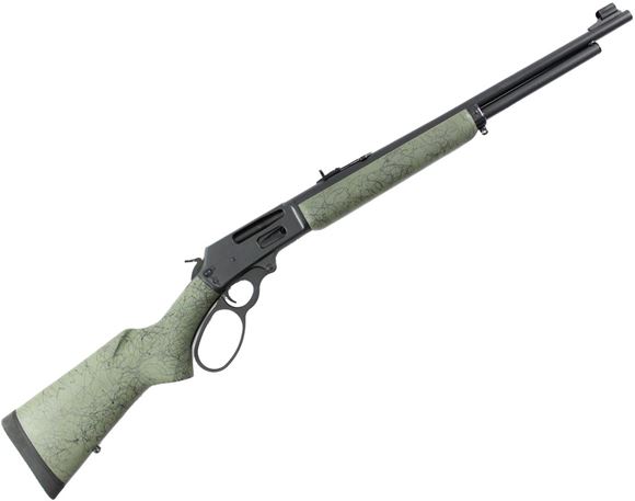 Picture of Marlin Model 336W O.D Lever Action Rifle - 30-30 Win, 20", 1:10, Blued, OD w/ Black Spiderwebbing Hardwood Stock, Adjustable Ramp Rear & Hooded Front Sight, Big Loop Lever, 6rds