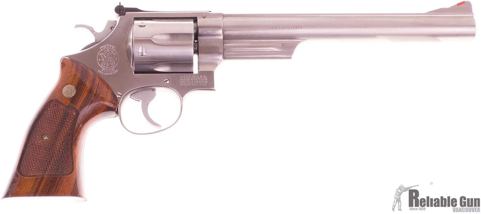 Used Smith & Wesson Model 629 Stainless, 8-3/8 Barrel, Wood Grips Adj ...
