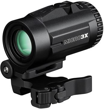 Picture of Vortex Optics, V3XM Micro Magnifier - 3x w/ Flip Mount, Rubber Lens Covers, Black