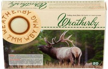 Picture of Weatherby Ultra-High Velocity Rifle Ammo - 7mm Wby Mag, 160Gr, Nosler Partition, 20rds Box