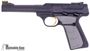 Picture of Used Browning Buck Mark Camper UFX Rimfire Single Action Semi-Auto Pistol - 22 LR, 5-1/2", Tapered Bull, Matte Blued, Matte Black Aluminum Alloy Receiver, Overmolded Ultragrip FX Ambidextrous Grips, 10rds, Pro-Target Adjustable Sights, Good Condition