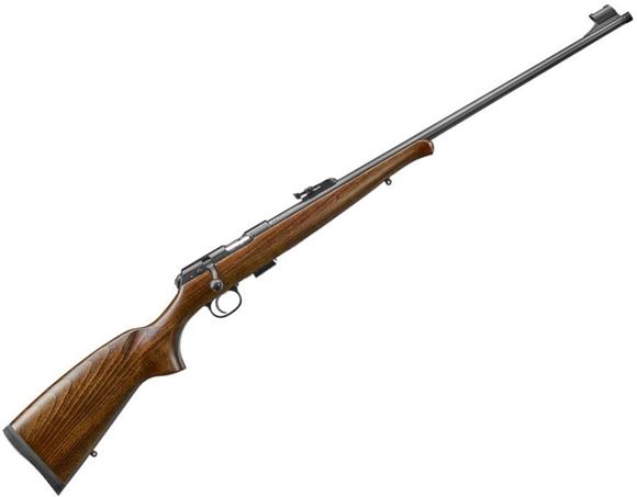 Picture of CZ 457 Training Rifle Bolt Action Rimfire - 22 LR, 24.5'', Blued, Cold Hammer Forged,  Threaded Barrel w/Sights, Wood Stock, 5 Rds
