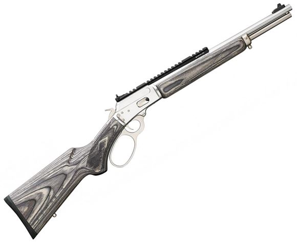 Picture of Marlin Model 1894 SBL Big Bore Lever Action Rifle - 44 Mag, 16.5", Stainless Steel, Black/Grey Laminate Hardwood Pistol-Grip Stock, 9rds, XS Ghost Ring Sight w/HiViz Front Post & Scout Scope Mount, Big-Loop