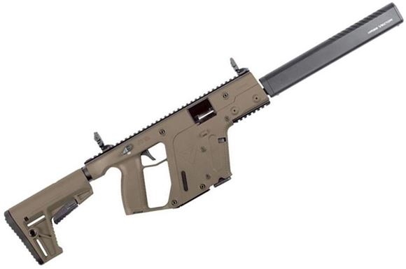 Picture of KRISS Vector Gen II CRB Enhanced Semi-Auto Carbine FDE - 10mm Auto, 18.6", w/Square Enhanced Shroud, FDE, M4 Stock Adaptor w/Defiance M4 Stock, 10rds, Flip Up Front & Rear Sights